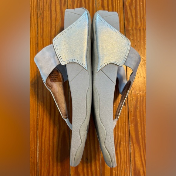 Fitflop Walkstar Leather Weidge Sole Everyday Silver Womens Size 9 - Picture 4 of 7